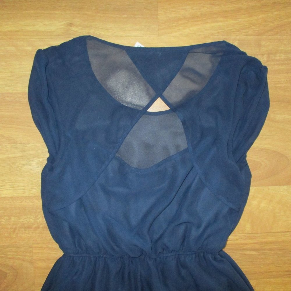 NWOT Navy Bling Keyhole Back Midi Dress L - Picture 4 of 4